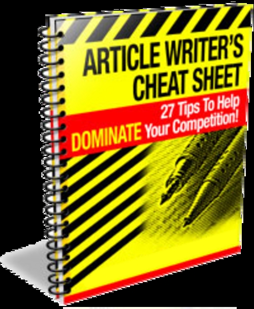 Product picture Article Writers Cheat Sheet With PLR!